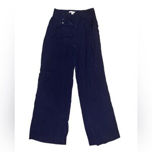 Dark blue satin slacks Petite Size 0